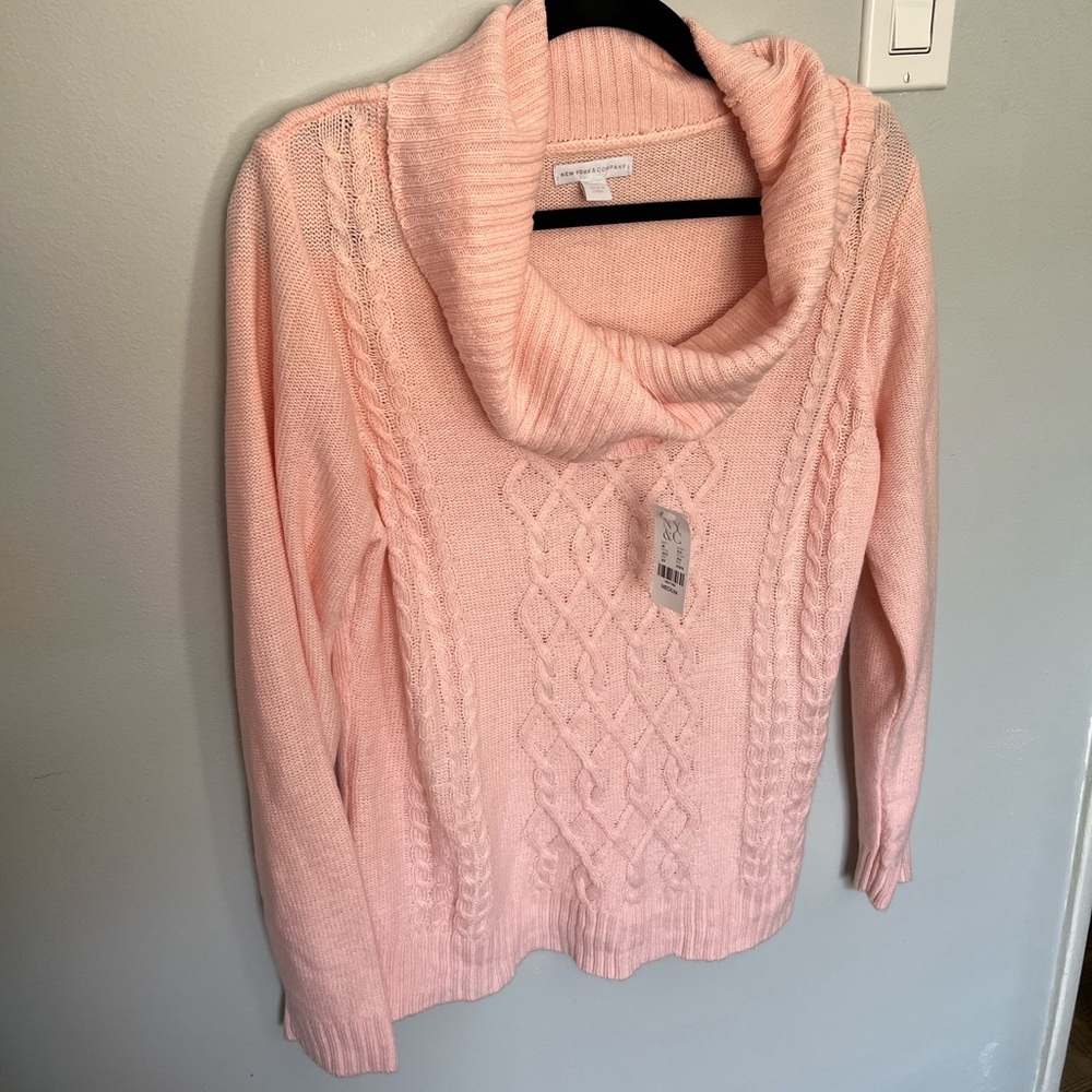NY&co Pink Cowl Neck Sweater